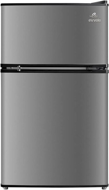 Top Mount Refrigerator, 100 Liters, Adjustable Leg, Interior light, Defrost type, EVRFM-100S