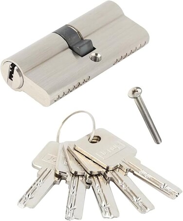 Door Lock Cylinder 70mm (35-35) with 5 Computer Keys Lock Anti-Rust Suitable For Wooden Doors, Aluminum Doors