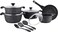 Granite 12 Piece Non-Stick Cast Aluminium Cookware sets   Induction Base   Non Stick Aluminium   Granite Casserole   Granite Fry Pan - Black