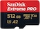 SanDisk 512GB Extreme Pro microSD UHS I Card for 4K Video on Smartphones, Action Cams &amp; Drones 200MB/s Read, 140MB/s Write, SDSQXCD 512G GN6MA, Red/Black