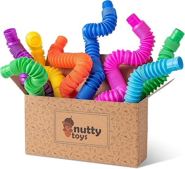 Nutty Toys Pop Tubes - Sensory Toys - Toddler Toys  8 Pack Large  Endless Creativity &amp; Fun for Kids - Connect &amp; Pop! Top ADHD Autism Fidget 2024, Best Boy &amp; Girl Christmas Stocking Stuffers Gift Idea