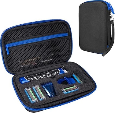 ProCase Hard Travel Case for Man Gillette Styler Beard Trimmer, Carrying Organizer Storage Bag for Blade Refills, Present Hair Clippers Electric Body Shaver Razor Accessories -Black