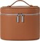 Makeup Bag, Travel Make up Case with Compartments and Handle, Portable Cosmetic Organizer Bags,Toiletry Bag for Women, brown(8*5.5*6 in)