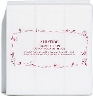 Shiseido Facial Cotton Pads - Includes 165 Squares - For Softener Application &amp; Makeup Removal - 100% Natural, Super Soft