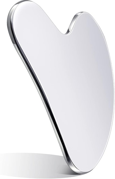 Nuanchu   Stainless Steel Gua Sha Tool (Heart model) with Travel Pouch