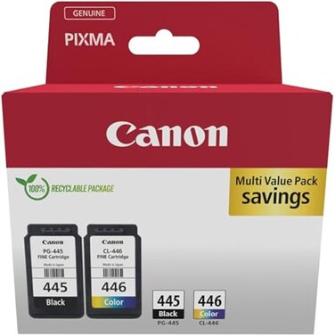 Canon Pg445 and Cl446 Combo Pack for Ip2840 Mg2440 Mg2540 Mg2940 Printers