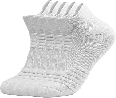 5 Pairs Ankle Athletic Running Socks Cushioned Breathable Low Cut Sports Tab Cotton Socks for Men and Women