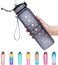 Motivational Large Water Bottle 1L Tritan Plastic Water Bottle With Time Markers, Leak Proof Water Bottle For Kids, School Water Bottles (GREY)