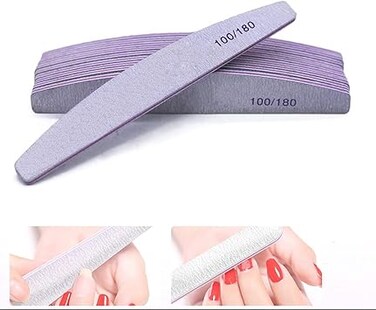 Starthi Nail File 10 PCS Professional Nail Files Double Sided Emery Board(100/180 Grit) Nail Styling Tools Pet Grooming Tools for Home and Salon Use