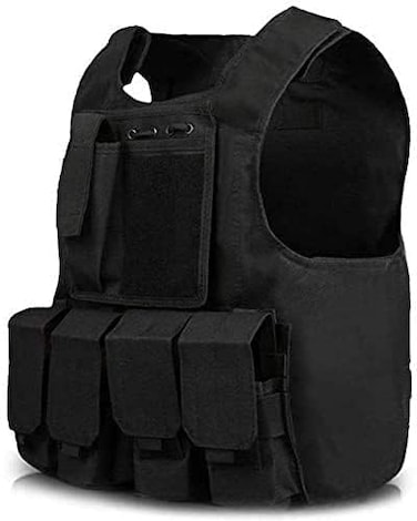Kids Tactical Vest Kit Woodland Camo Combat Assault Waistcoat Army/Military/Police Style, Adjustable and Multi-Colors