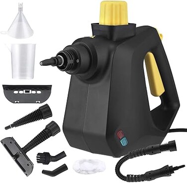 Portable Professional Steam High Pressure Cleaner Multifunction Handheld Steam Cleaner for Carpet Curtains Fabric Sofa (Black)