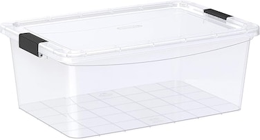 Cosmoplast 20L Clear Plastic Storage Box with Lockable Lid