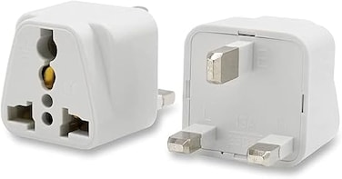 2-Pack USA/Canada/EU/AU to UAE Dubai UK HK Plug Converter, 3-Pin Travel Adapter Plug, Universal Socket Travel Adaptor Converter for Business Trip Holiday Hotel Airport (White)