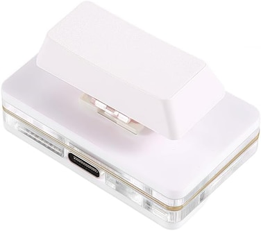 1 Key Programmable Macro PC Keyboard, User Defined USB Button Single Keyboard, RGB Mechanical OSU Keypad, USB C Wired 1 Key to Enter Password (White)
