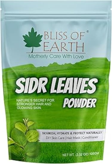 Bliss of Earth Sidr Powder for Hair and Skin, Handpicked Sidr Leaves Powder for Hair Growth, Ziziphus Spina Christi, 100gm