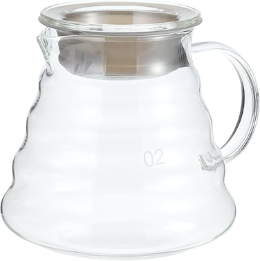 600ml #2 V60"Clear" Heat Resistant Glass Range Coffee Server   Pour Over Coffee Tea Server   Pot Carafe Hand Drip Coffee Jug Decanter  Transparent   Kettle Coffee Maker Teapot