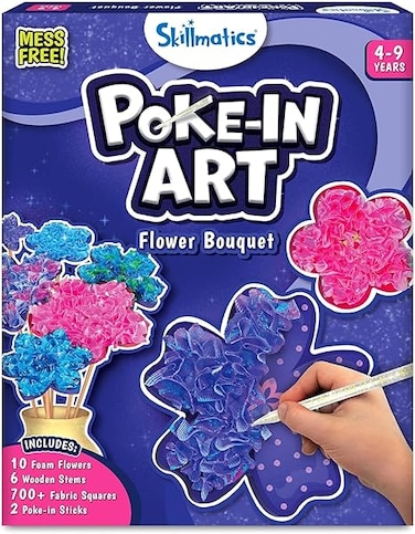 Poke-in Art - Flower Bouquet, Mess-Free Fun for Kids, DIY Craft Kits, Creative Activity, Gifts for Girls &amp; Boys Ages 4, 5, 6, 7, 8, 9