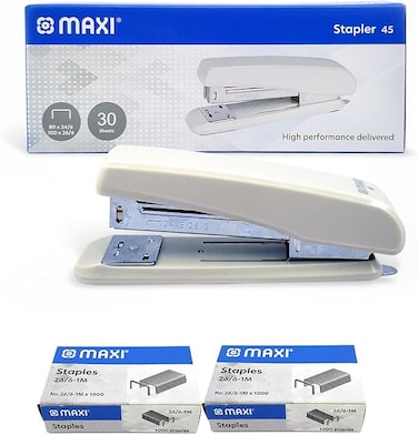 Stapler 30 Sheets + Staples 26/6 1000pcsX2Pkts, ideal for office,school and Home