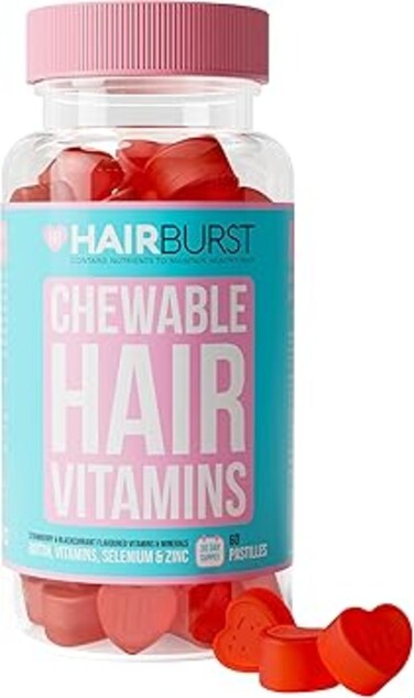 HAIR BURST Chewable Hair Vitamins - Hair Growth Supplements For Both Men And Women - With Biotin - Reduces Breakage, Promotes Longer, Stronger, Healthier, Thicker Hair - 60 Gummies - 30 Day Supply