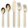 Berglander 20 Piece Titanium Gold Plated Stainless Steel Flatware Set, 20 Pieces Golden Silverware Set, Golden Cutlery Set, Service for 4 (shiny Gold)