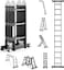 Egardenkart Multi-Purpose Foldable Ladder - 4x3, 12 Steps(Black)