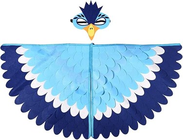 Bird Costume for Kids, Owl Eagle Bird Wing with Mask for Boys/Girls, Dress Up Cape, Parrot Dress Up Costume for Party/Cosplay/Festival