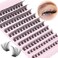 Focipeysa Lash Clusters 120pcs Cluster Lashes 8-16mm Wispy Individual Lashes Extensions Natural Look Lashes D Curl Fluffy Cluster Lashes DIY Eyelash Extension , Black, A03 8mm-16mm