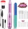 NAILGIRLS Electric Nail File, Portable Nail Drill USB 25000RPM Professional Nail Drill Machine for Acrylic Gel Nails Efile E File Manicure Pedicure Polishing Shape Tools for Home Salon Use (Pink)