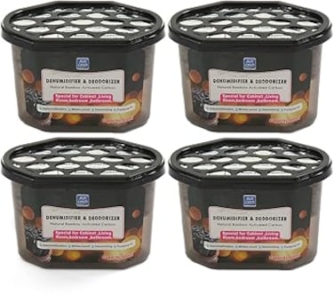 Moisture Absorbers 600ml (4 Pack), Dehumidifiers to Control Excess Moisture for Basements, Closets, Bathrooms, Laundry Rooms, Kitchen &amp; Study, Boats, RVs Moisture Absorbers Odor Eliminator
