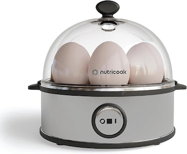 Rapid Egg Cooker: 7 Egg Capacity Electric Egg Cooker for Boiled Eggs, Poached Eggs, Scrambled Eggs, or Omelettes with Auto Shut Off Feature - Silver