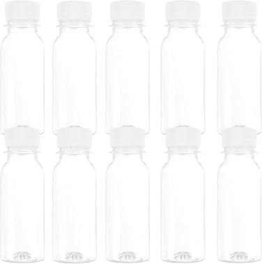 Luxshiny Empty Juice Bottle10pcs 100ml Clear Refillable Bottles With Disc Top Flip Cap, Portable Travel Containers Set For Juicing Drink Smoothie Milk Fridge Minifridge Toiletries