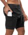 Gym Shorts for Men, Men's Activewear Running Shorts,Drawstring Gym Shorts Men, 2 Layer Loose Athletic Shorts with 4 Pockets