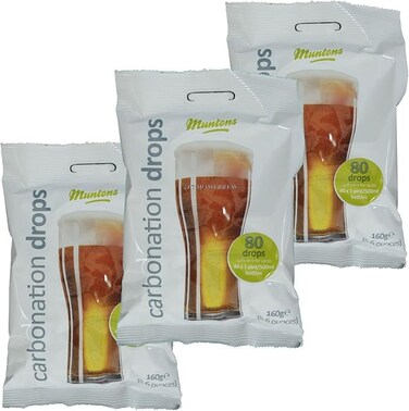 3x Muntons Carbonation Drops 80 160g Sugar Tablets for priming beer &amp; cider