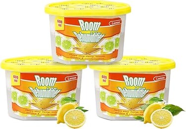 Homarket Moisture Absorber Box, Lemon-3 packs, Dehumidifier for Closet, Bedroom and Kitchen, Odor Eliminator,Moisture Absorber 650ml