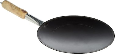 Fry Pan With Handle, Black, 48.5 cm, IHT011, Dosa Tawa , Flat Fry Pan , Pancake Maker
