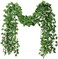 Mumoo Bear Artificial Ivy Garland, 12 Pack 84 Feet Fake Ivy Hanging Vines, Green Leaves Fake Plants for Wedding, Party, Garden, Office, Bedroom Decoration(Scindapsus Leaves)
