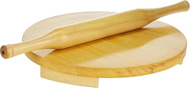 Wooden Rolling Pin and Board Set, 10 Inch , Wooden, WCB010,Chakla Belan, Roti Roller, Chapati Maker, Roti Maker, Tortilla Roller