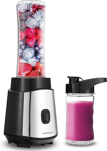 Personal Blender 350W Smoothie Blender/Smoothie Maker with 570ml &amp; 400ml Tritan Smoothie2Go Bottle and Lid, Ice Crush Function BLM05.A0BK Black/Silver