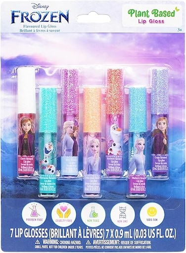 Frozen &ndash; Townley Girl Plant Based Vegan 7 PC Flavored Lip Gloss Set For Girls &ndash; Ideal for Sleepovers, Makeovers, Party Favors and Birthday Gifts! - Age: 3+