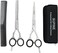 6.5&rdquo; Professional Scissor Edge Barber Hair Cutting Sharp Grooming Hair Cutting Thinning Shears Kit 3 Pcs, No Split ends, Chrome Finishing Magnetic Stainless Steel Shears for Salon,Men,Women,Dressing