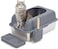 FOXORU Extra Large Stainless Steel Cat Litter Box with Lid,High Sides Metal Litter Tray for Multiple Big Cats,XL Litter Pan with Scoop and Filter,Anti Leakage,Never Absorbs Odors,Non-Sticky, Gray,