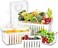 Refrigerator Saver Containers with Time Setting, 3 Pcs Fruit Vegetable Storage Containers for Refrigerator, Food Storage Containers for Fridge with Drain Basket, for Freezer, Countertops, Cabinet