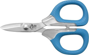 3&rsquo;&rsquo; Titanium-Bonded Fishing Scissors for Mono &amp; Braided Line with Micro Serrated Edges (18362), Blue
