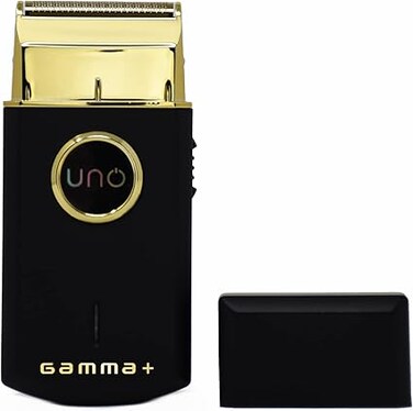 GAMMA+ Uno Mini-Sized Travel Cordless Mens Single Foil Shaver, Micro-USB Rechargeable for Shorter Facial Stubble, Black