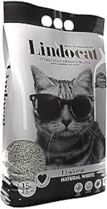 Lindocat - Natural White Clumping 15 L, Cat Litter