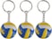 Generic 3-Pack Volleyball Keychains, Round Volleyball Keyrings for Backpacks, Sports Party Favors, Unisex Youth, Orange