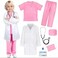 Doctor Costume Set Medical Uniform Set, 7-Piece Cosplay Costume Lab Coat for Kids