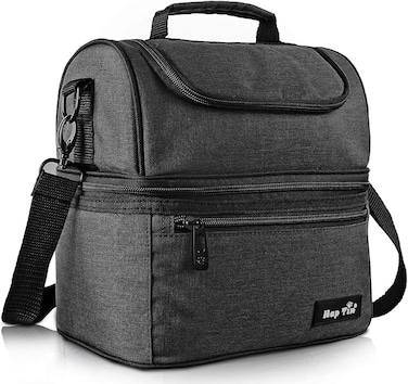 Hap Tim Lunch Box Insulated Lunch Bag Large Cooler Tote Bag for Adult,Men,Women, Double Deck Cooler for Office/Picnic (AE-16040-DG)
