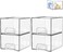 Clear Storage Organizer Drawers, Stackable Acrylic Cabinet Box with Anti-slip Pads, Small Plastic Drawer Organiser Bin for Kitchen, Bathroom, Makeup, Fridge, تخزين منظمات ادراج منظم, (4 PACK)