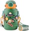 Stainless Steel Water Bottle with Straw Lid,500ml Vacuum Insulated Metal Water Bottle,Green Space Reusable Double Walled Leak Proof Sports Water Bottle,Flask for Hot Cold Drinks,for Girls Boys Kids